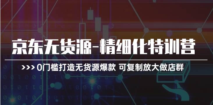 （11303期）京东无货源-精细化特训营，0门槛打造无货源爆款 可复制放大做店群-时光论坛