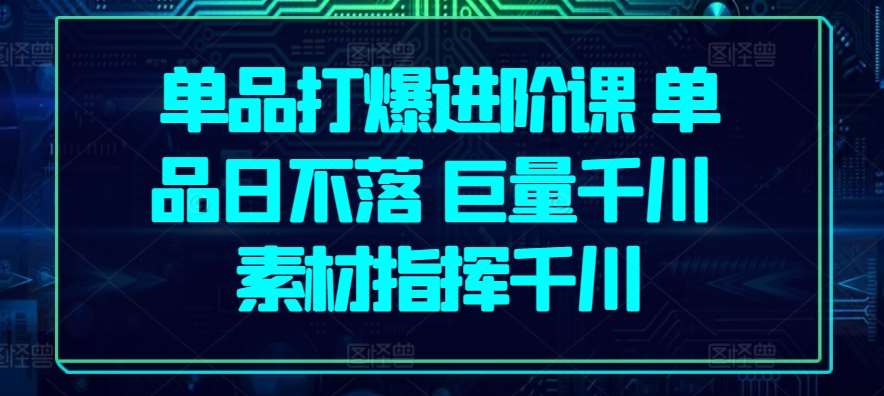 单品打爆进阶课 单品日不落 巨量千川 素材指挥千川-时光论坛
