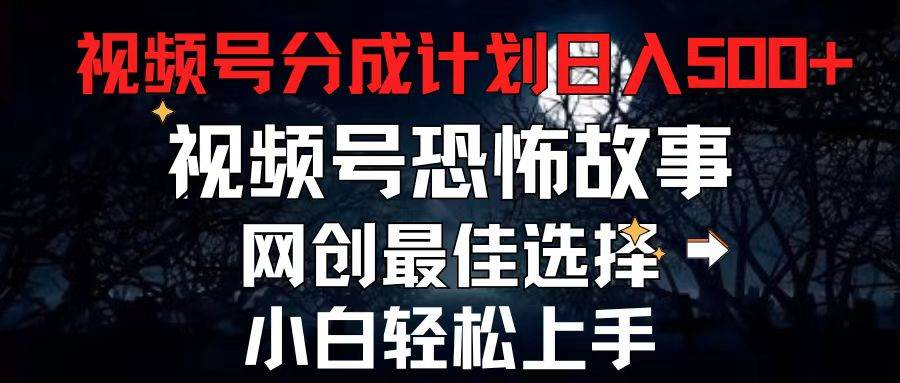 （11308期）2024最新视频号分成计划，每天5分钟轻松月入500+，恐怖故事赛道,-时光论坛