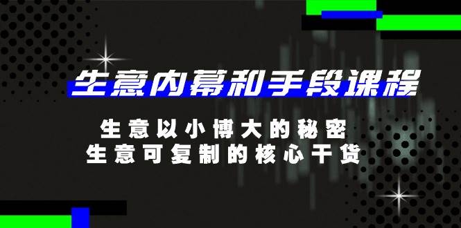 （11085期）生意 内幕和手段课程，生意以小博大的秘密，生意可复制的核心干货-20节-时光论坛