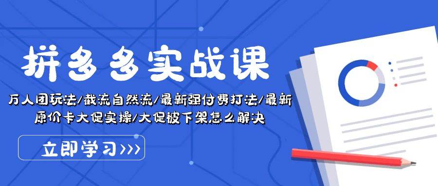 （10865期）拼多多·实战课：万人团玩法/截流自然流/最新强付费打法/最新原价卡大促..-时光论坛