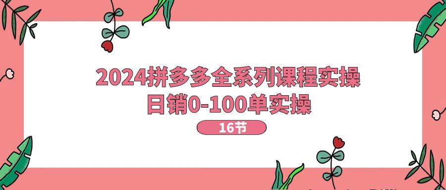 （11222期）2024拼多多全系列课程实操，日销0-100单实操【16节课】-时光论坛