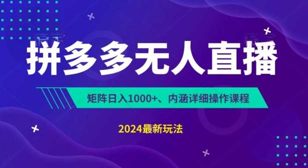 拼多多无人直播不封号，0投入，3天必起，无脑挂机，日入1k+【揭秘】-时光论坛