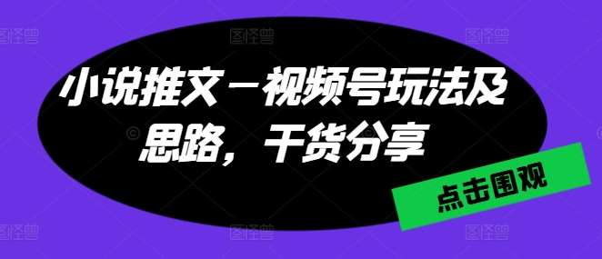 小说推文—视频号玩法及思路，干货分享-时光论坛