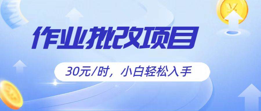 作业批改项目30元/时，简单小白轻松入手，非常适合兼职-时光论坛
