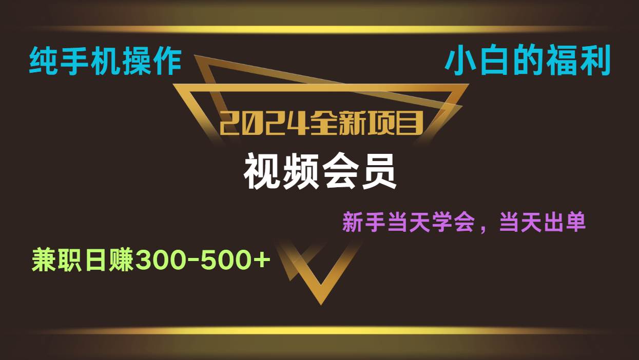 影视会员兼职日入500-800，纯手机操作当天上手当天出单 小白福利-时光论坛