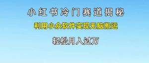小红书冷门赛道揭秘,利用小众软件实现无脑搬运，轻松月入过万-时光论坛