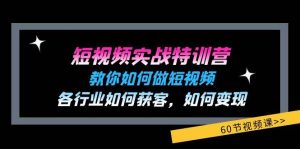 (11729期)短视频实战特训营:教你如何做短视频,各行业如何获客,如何变现 (60节)-时光论坛