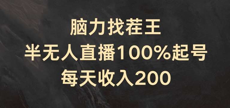 脑力找茬王，半无人直播100%起号，每天收入200+【揭秘】-时光论坛