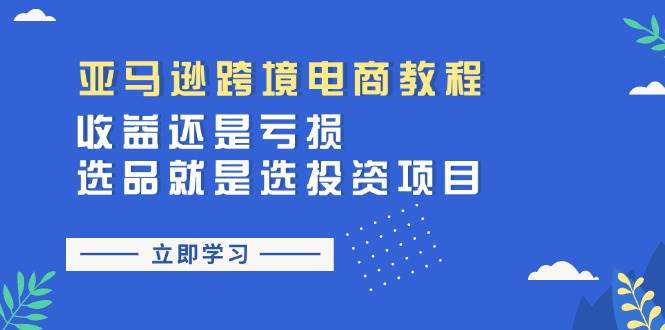 （11432期）亚马逊跨境电商教程：收益还是亏损！选品就是选投资项目-时光论坛