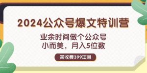 （11895期）某收费399元-2024公众号爆文特训营：业余时间做个公众号 小而美 月入5位数-时光论坛