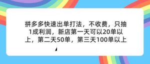 （11738期）拼多多2天起店，只合作不卖课不收费，上架产品无偿对接，只需要你回...-时光论坛