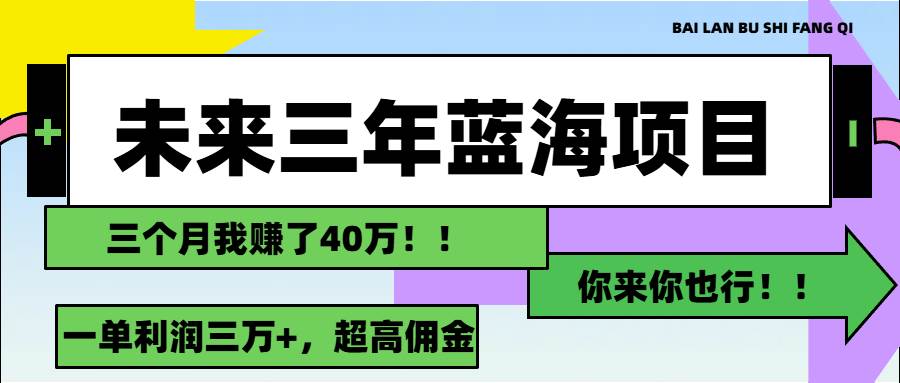 （11716期）未来三年，蓝海赛道，月入3万+-时光论坛