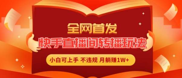 全网首发，快手直播间转播玩法简单躺赚，真正的全无人直播，小白轻松上手月入1W+【揭秘】-时光论坛