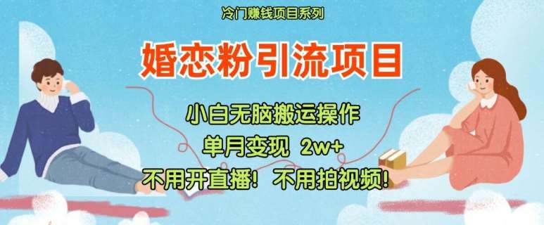 小红书婚恋粉引流，不用开直播，不用拍视频，不用做交付【揭秘】-时光论坛