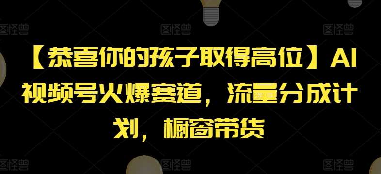 【恭喜你的孩子取得高位】AI视频号火爆赛道，流量分成计划，橱窗带货【揭秘】-时光论坛