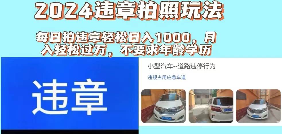 （11743期）2024违章拍照新玩法，推广躺赚+拍照赚钱双模式，日入1000+-时光论坛