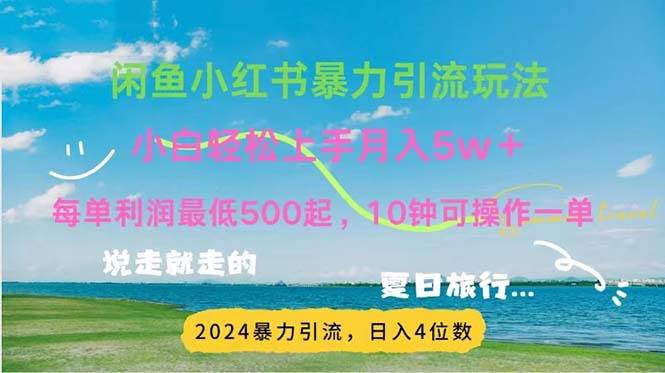 （11650期）2024暑假赚钱项目小红书咸鱼暴力引流，简单无脑操作，每单利润500+，…-时光论坛