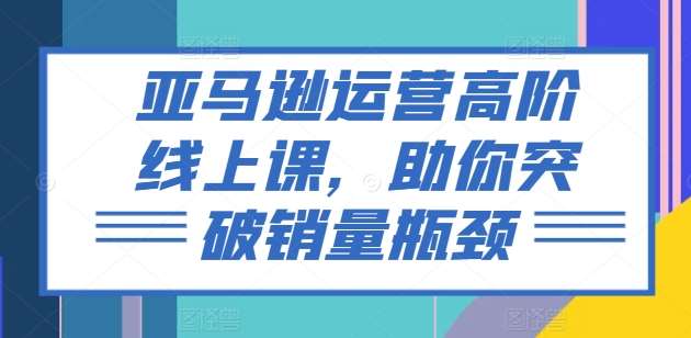 亚马逊运营高阶线上课，助你突破销量瓶颈-时光论坛