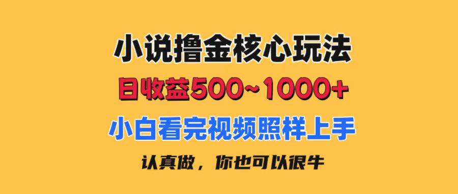 （11461期）小说撸金核心玩法，日收益500-1000+，小白看完照样上手，0成本有手就行-时光论坛