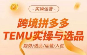 跨境拼多多TEMU实操与选品,多多temu跨境选品运营实操-时光论坛