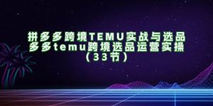 （11934期）拼多多跨境TEMU实战与选品，多多temu跨境选品运营实操（33节）-时光论坛