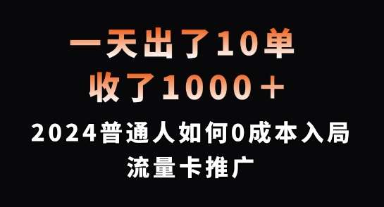 一天出了10单，收了1000+，2024普通人如何0成本入局流量卡推广【揭秘】-时光论坛