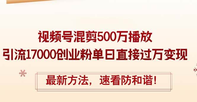 （12391期）精华帖视频号混剪500万播放引流17000创业粉，单日直接过万变现，最新方…-时光论坛