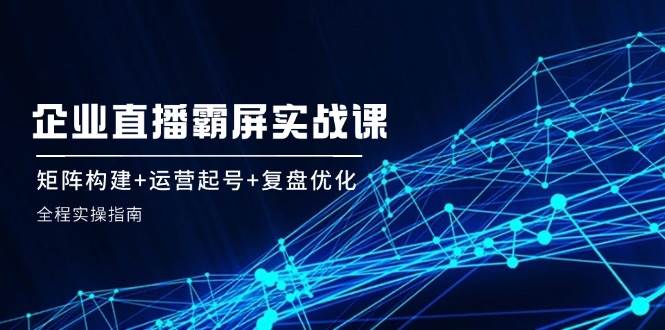 企业直播霸屏实战课：矩阵构建+运营起号+复盘优化，全程实操指南-时光论坛