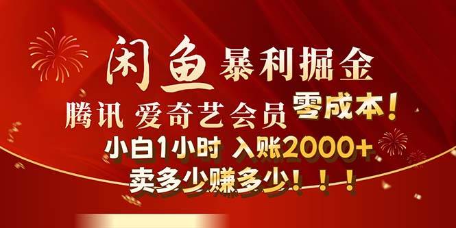 （12236期）闲鱼全新暴力掘金玩法，官方正品影视会员无成本渠道！小白1小时收…-时光论坛