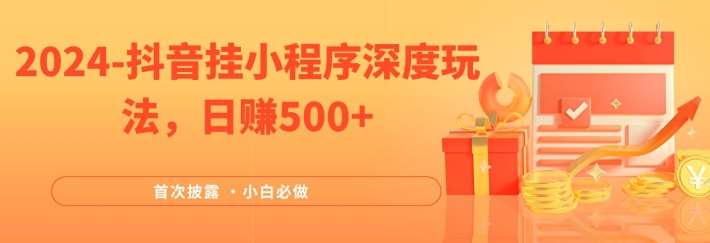 2024全网首次披露，抖音挂小程序深度玩法，日赚500+，简单、稳定，带渠道收入，小白必做【揭秘】-时光论坛