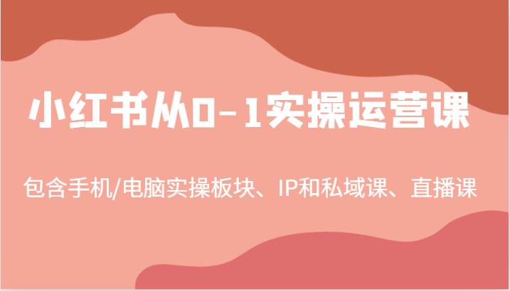 小红书从0-1实操运营课，包含手机/电脑实操板块、IP和私域课、直播课（97节）-时光论坛