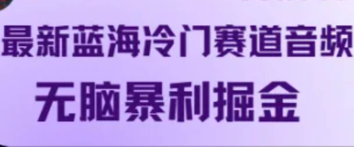 最新蓝海冷门赛道音频，无脑暴利掘金-时光论坛