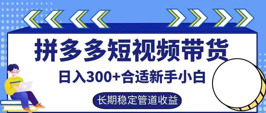 拼多多短视频带货日入300+有长期稳定被动收益，合适新手小白【揭秘】-时光论坛