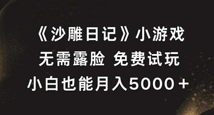 《沙雕日记》小游戏，无需露脸免费试玩，小白也能月入5000+【揭秘】-时光论坛