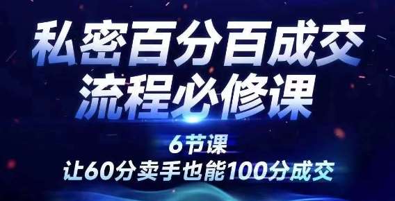 私密百分百成交流程线上训练营，绝对成交，让60分卖手也能100分成交-时光论坛