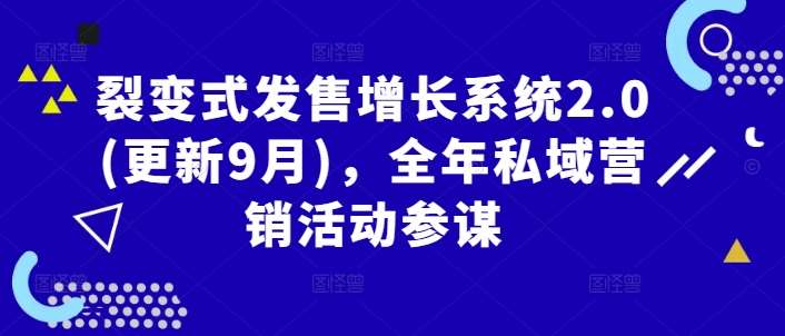 裂变式发售增长系统2.0(更新9月)，全年私域营销活动参谋-时光论坛