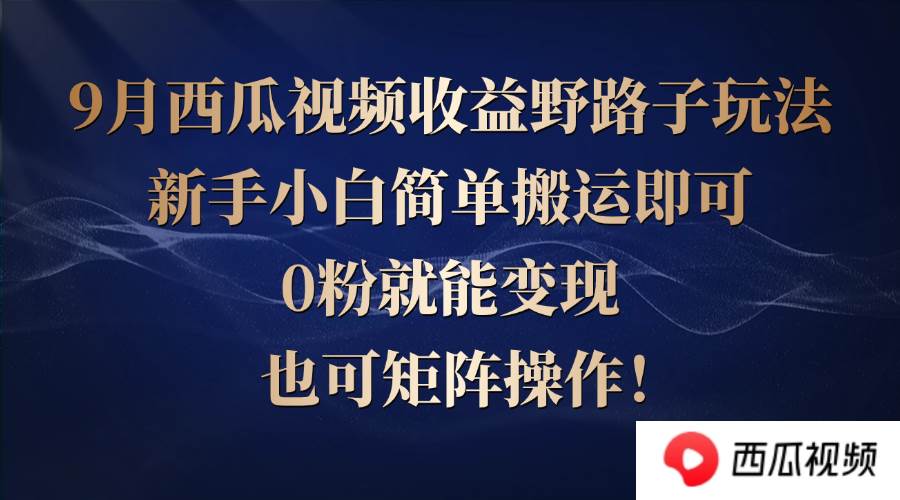 （12760期）西瓜视频收益野路子玩法，新手小白简单搬运即可，0粉就能变现，也可矩…-时光论坛
