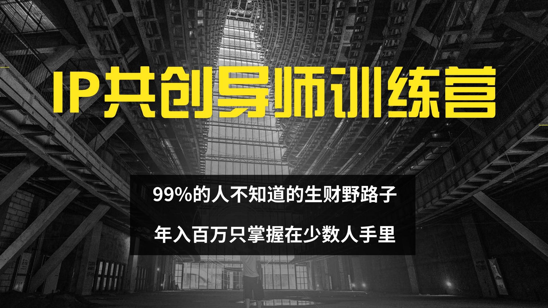 （12504期）IP共创导师训练营 99%的人不知道的生财野路子 只掌握在少数人手里-时光论坛