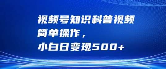 视频号知识科普视频，简单操作，小白日变现500+【揭秘】-时光论坛