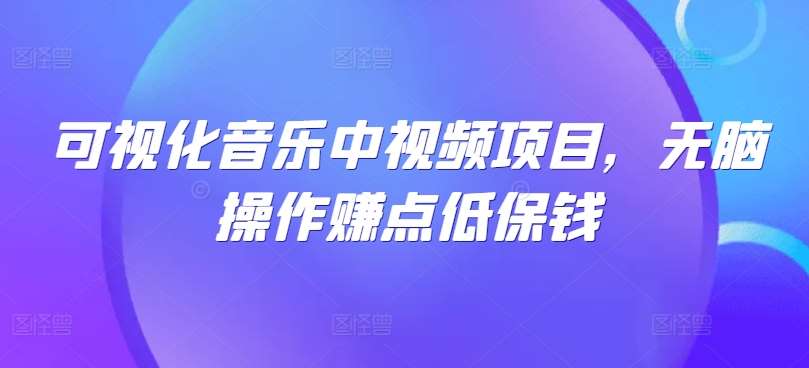 可视化音乐中视频项目，无脑操作赚点低保钱-时光论坛
