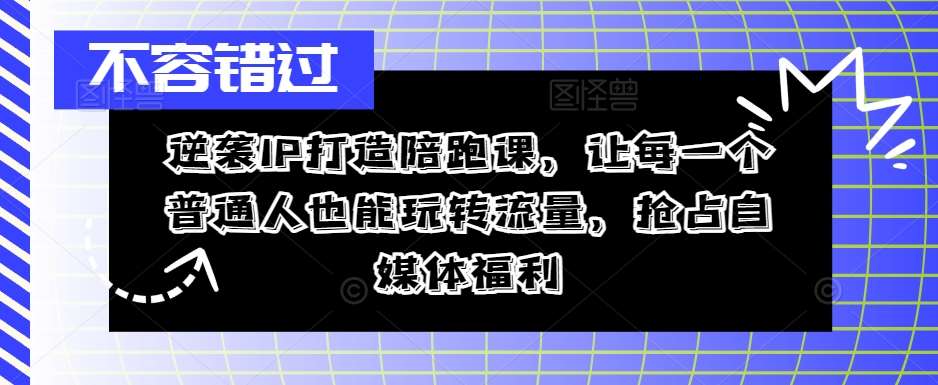 逆袭IP打造陪跑课，让每一个普通人也能玩转流量，抢占自媒体福利-时光论坛