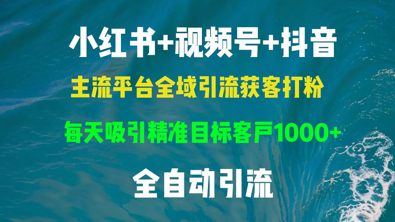 （13104期）小红书，视频号，抖音主流平台全域引流获客打粉，每天吸引精准目标客户…-时光论坛