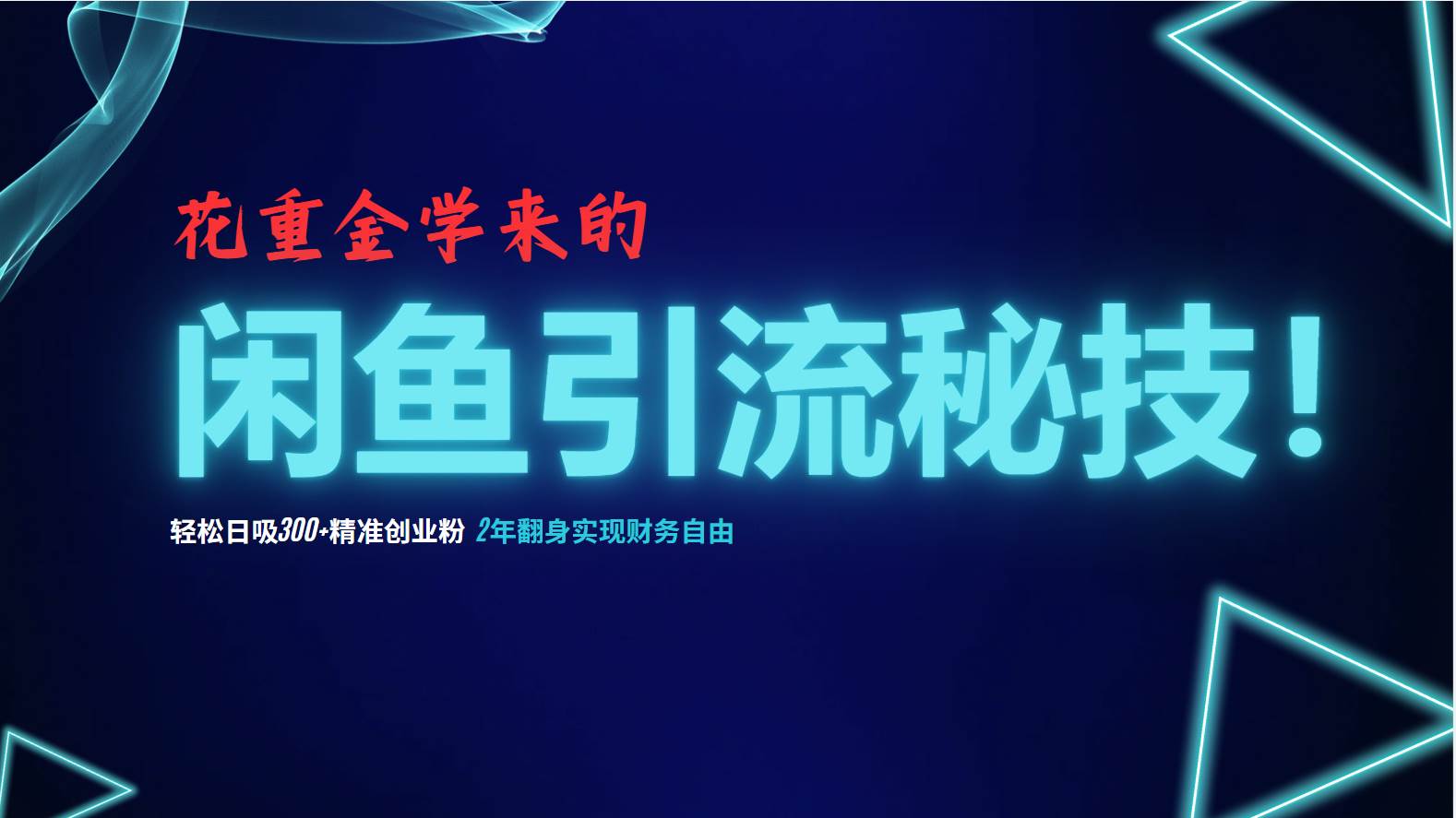 （12887期）花重金学来的闲鱼引流秘技！轻松日吸300+精准创业粉，每天躺赚5000+，2…-时光论坛