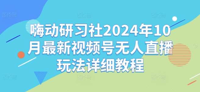 嗨动研习社2024年10月最新视频号无人直播玩法详细教程-时光论坛
