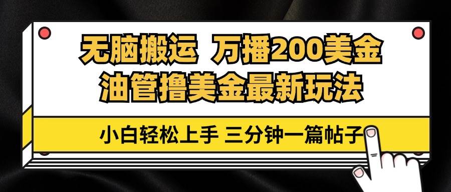 （13050期）油管无脑搬运撸美金玩法教学，万播200刀，三分钟一篇帖子，小白轻松上手-时光论坛