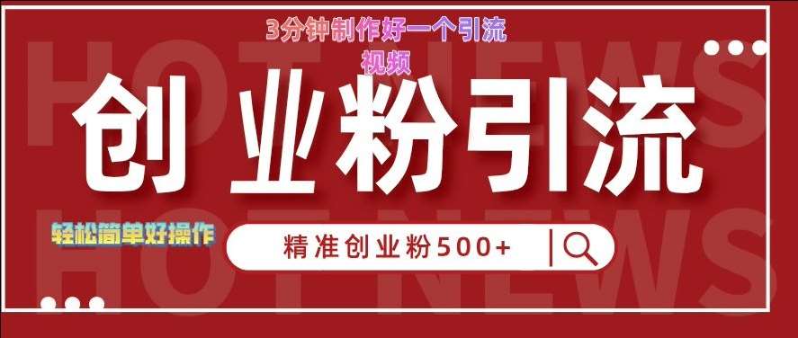 快手被动引流创业粉500+的玩法，3分钟制作好一个引流视频，轻松简单好操作【揭秘】-时光论坛