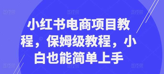 小红书电商项目教程，保姆级教程，小白也能简单上手-时光论坛
