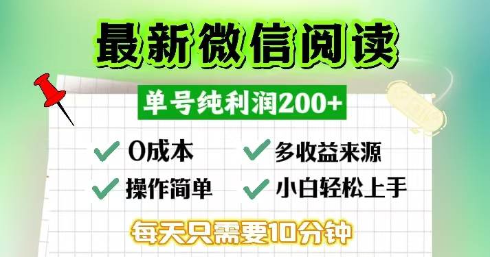 （13108期）微信阅读最新玩法，每天十分钟，单号一天200+，简单0零成本，当日提现-时光论坛