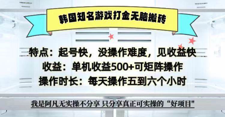 全网首发海外知名游戏打金无脑搬砖单机收益500+  即做！即赚！当天见收益！-时光论坛